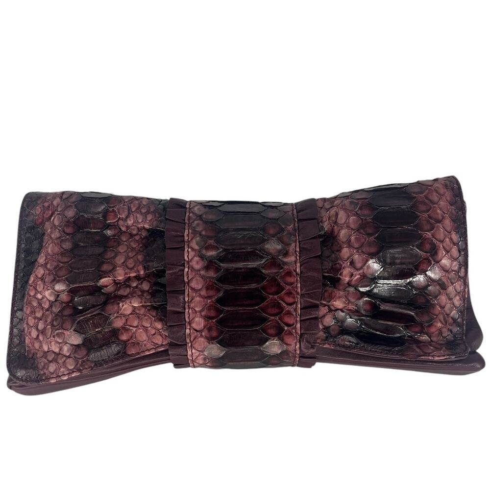 LAI Real Python Skin Leather Clutch - Picture 3 of 13